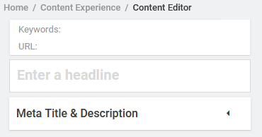 Content Editor - Content Experience Feature
