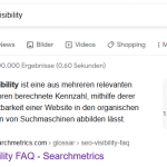 Searchmetrics Glossar: Featured Snippets - Beispiel SEO Visibility
